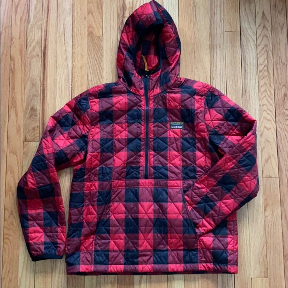 LLBean Quarter Zip Plaid Pull-Over